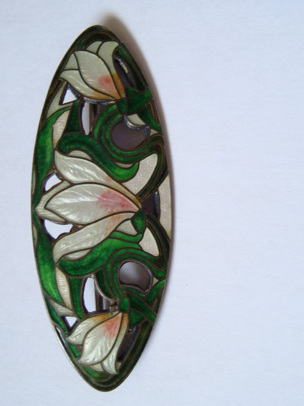 ART DECO GENUINE CLOISONNE  STERLING BROOCHES PIN  STAMPED